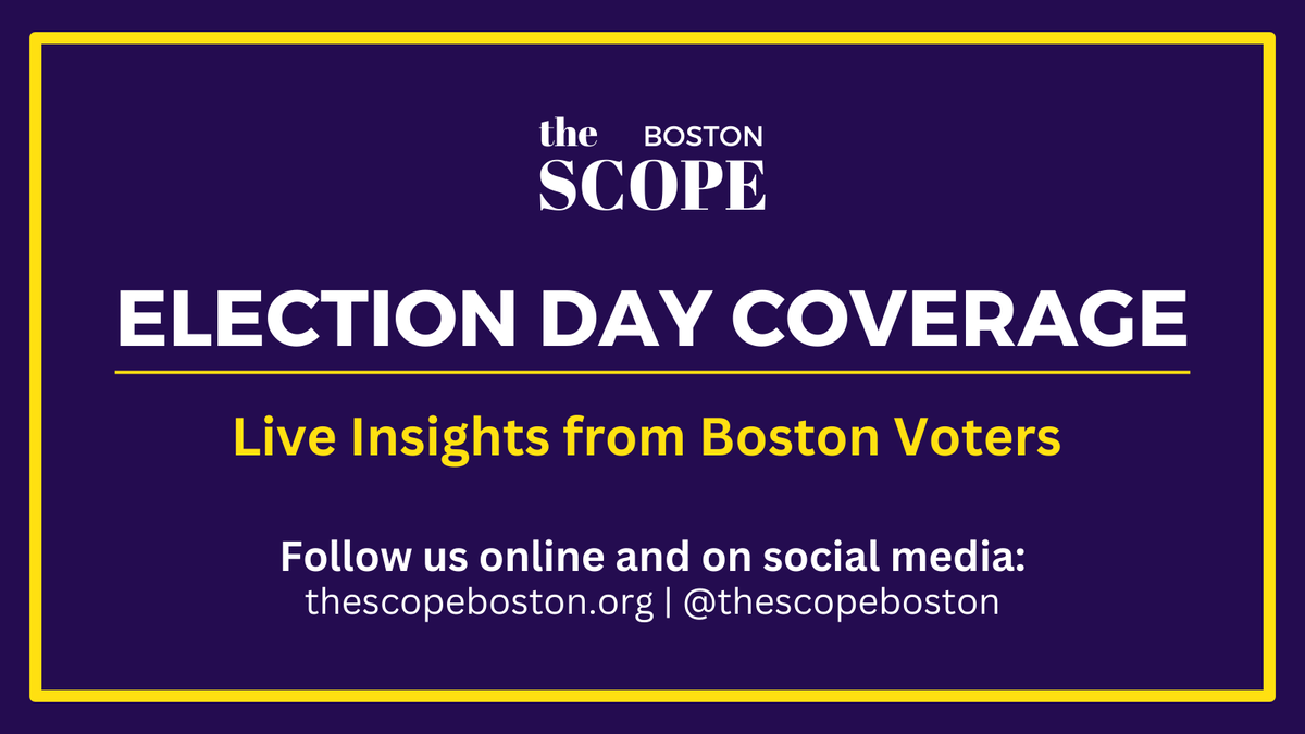 TheScopeBoston's tweet photo. It's Election Day, Boston. 🗳️ Follow along as our reporters bring you live updates and voter insights from polling locations across the city. #bospoli https://t.co/vC9XUT0xIG