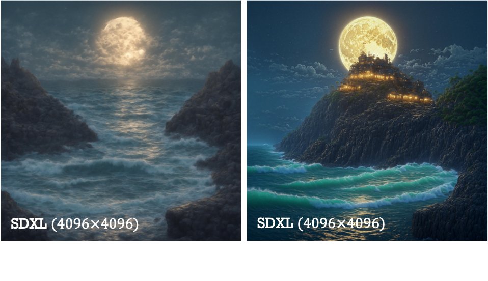 liuziwei7's tweet photo. 🚀🚀Fancy generating high-res (2K~4K) images using Stable Diffusion without an additional super-resolution module?
* Now combining #FreeU with #ScaleCrafter, you can generate 4K images using SDXL for free!
- FreeU: https://t.co/otGwqbhMBb
- ScaleCrafter: https://t.co/yw0tDC8Vfw https://t.co/Wo8RQS5HFP