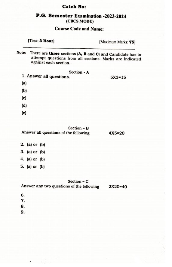 AnchalDwiv67475's tweet photo. Ouestion paper formate of pg examinations @ddugu #semesterexamination
#ddugustudents
#update https://t.co/r6Sr9mptkg
