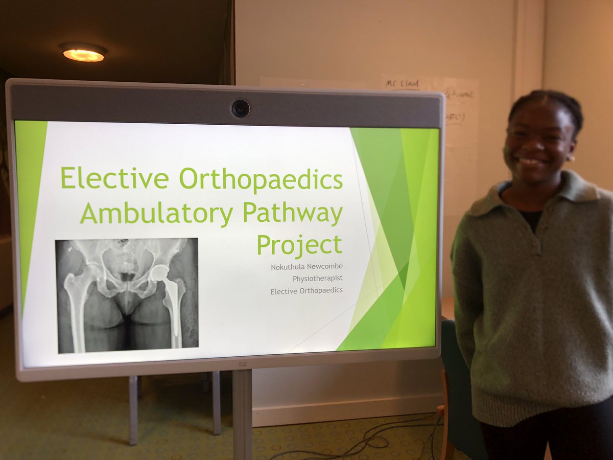 Nokuthula Newcombe got involved with the elective orthopaedics ambulatory pathway project looking post-op physiotherapy day of discharge versus day of discharge from the ward.