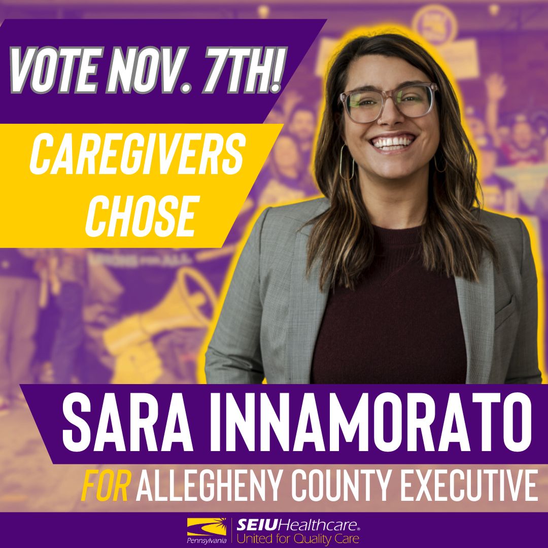 Today is Election Day, Tuesday, Nov. 7th! GO VOTE! We must elect Sara Innamorato - @Innamo - Allegheny County Executive, our true healthcare champion! FIND YOUR POLLING PLACE: pavoterservices.pa.gov/Pages/PollingP… #Pittsburgh #VOTE #GOTV When we vote, we win!