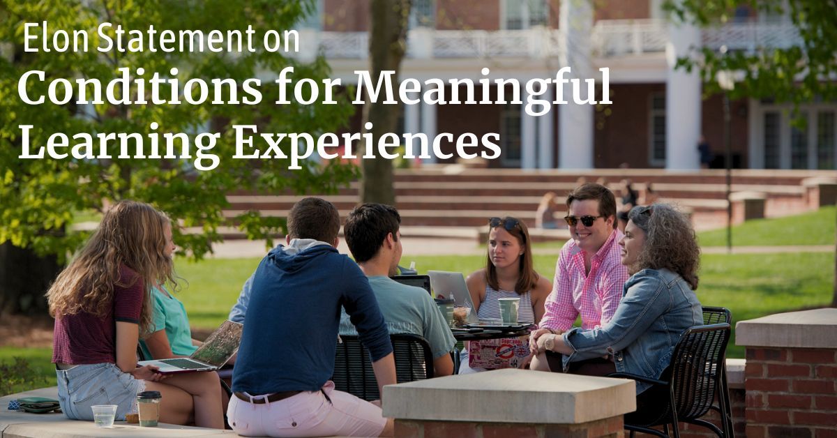 The Elon Statement on Conditions for Meaningful Learning Experiences synthesizes multi-institutional research on four key practices of engaged learning: connections to broader contexts, feedback, reflection, and relationships. buff.ly/40k9om1