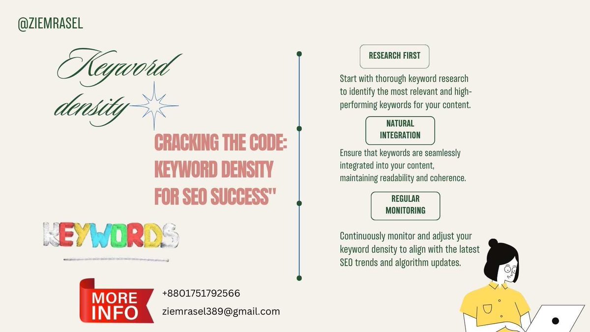 ziemrasel's tweet photo. "🔑 Mastering keyword density is the key to unlocking SEO success! Discover how to optimize your content and improve search engine rankings with these expert tips. #SEO #KeywordDensity #DigitalMarketing"
#SEO #KeywordDensity #ContentOptimization #DigitalMarketing" https://t.co/vghesJpg9p