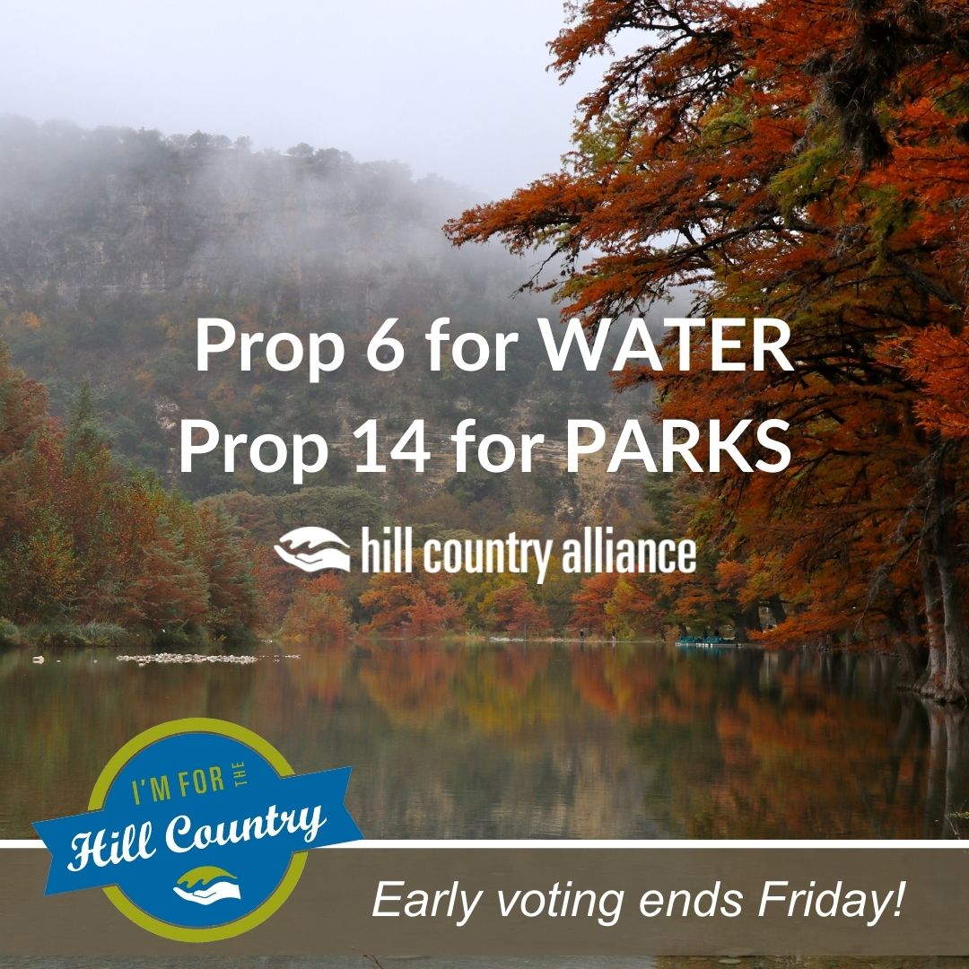 NewsHCA's tweet photo. It's #ElectionDay! GO VOTE! HCA endorses two statewide propositions on this fall's ballot - #Prop6 for water and #Prop14 for parks! We also recommend props A&B for #TravisCounty voters. Visit https://t.co/jGVReIPgk9 to learn more! #texaswaterfund #growtexasparks #votetx #atx https://t.co/sSSxGiPXTa
