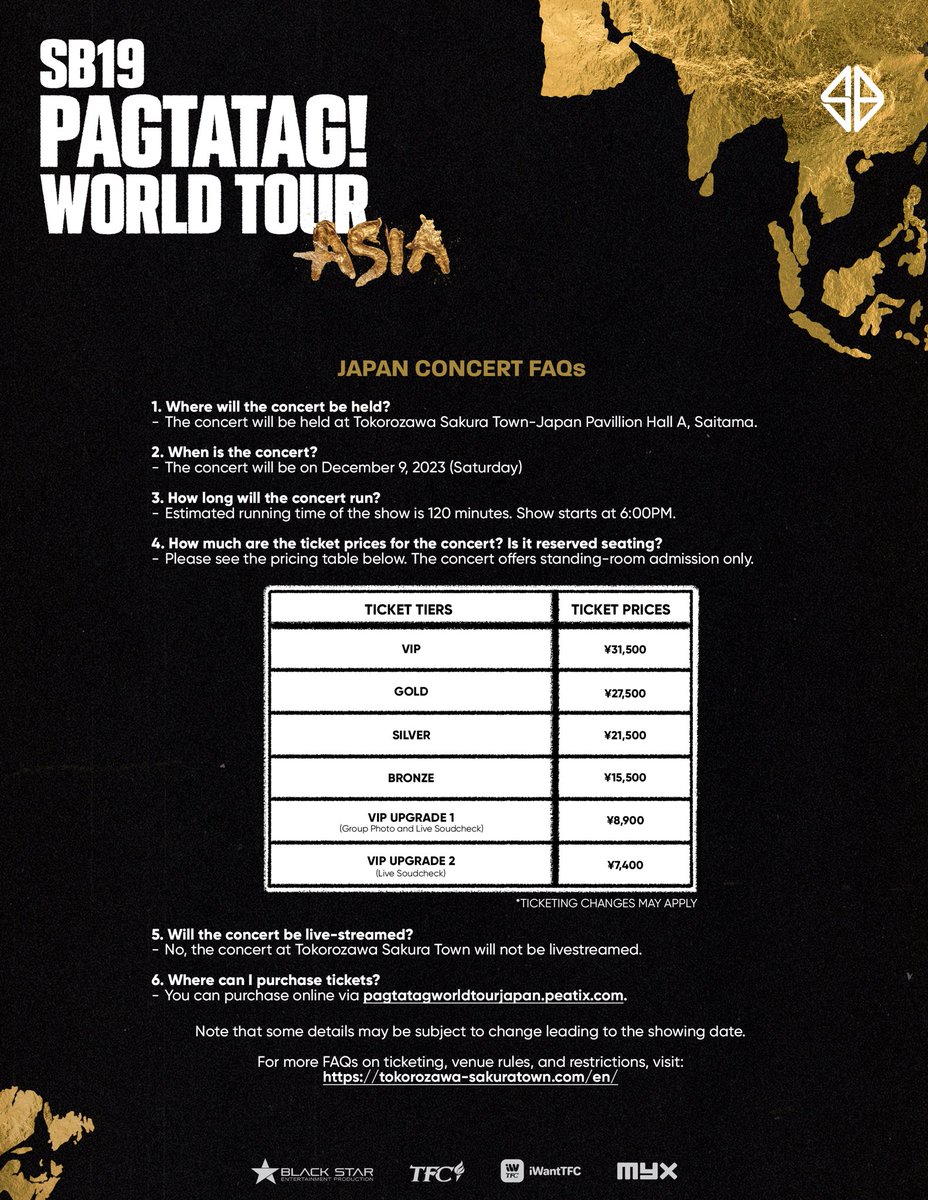 SB19Official's tweet photo. ⚠️ PAGTATAG! World Tour: Japan

📢 Tickets available starting November 10 (FRI) 12NN JST via https://t.co/ayHfFtthVu

#SB19 #PAGTATAG #SB19PAGTATAG #PAGTATAGWorldTour #PAGTATAGWorldTourAsia #PAGTATAGWorldTourJapan https://t.co/m1i2jIgYho