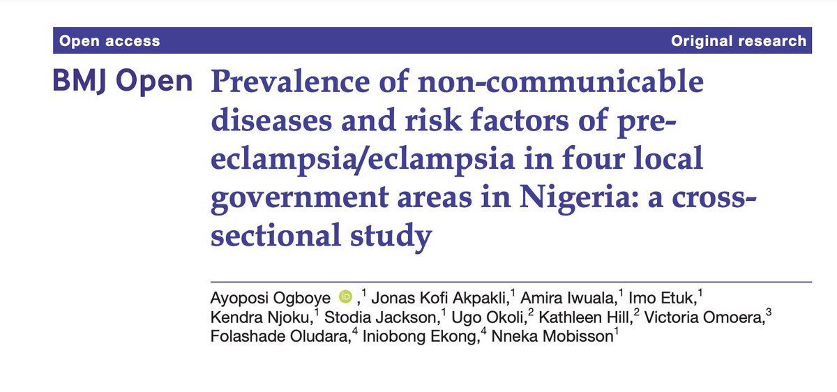 In a study in Nigeria, over half of the women of reproductive age had 3-5 risk factors for health issues in future pregnancies, such as non-communicable diseases, pre-eclampsia/eclampsia—but many didn't even know about them! 
Learn more: bmjopen.bmj.com/content/13/10/… via <a href="/BMJ_Open/">BMJ_Open</a>.