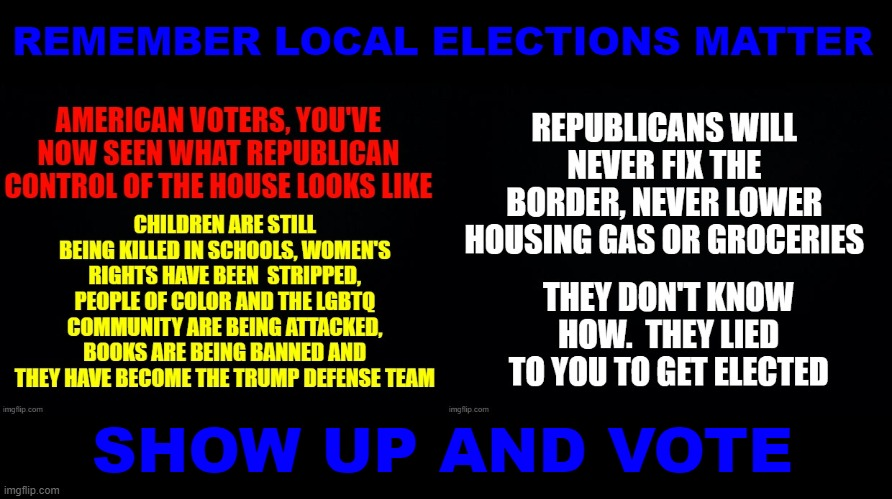 Get out and vote today. It's election day. Go to the polls.Go Vote. Do not vote Republican, do not vote red. Vote Blue. #VoteBlueToProtectYourRights #VoteYesOnIssue1 #VoteBlue #TrumpForPrison2024