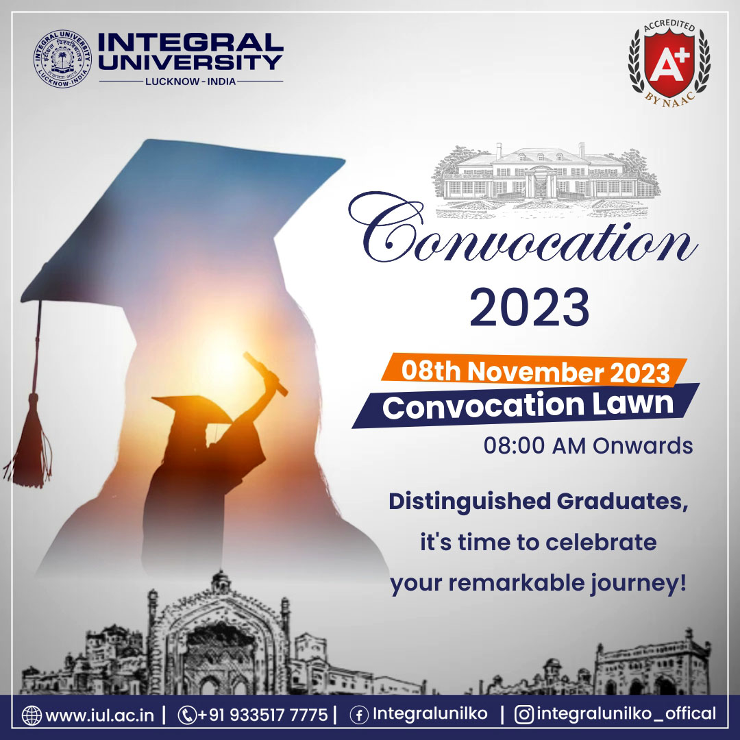 IntegralUnilko's tweet photo. Graduates, the moment you've been waiting for is here! ππ©βπ
Join us at Integral University Convocation 2023 tomorrow and let's celebrate your academic accomplishments together! ππ"
.
.
.
#IntegralUConvocation2023 #GraduationCelebration #AchieveWithPride #ClassOf2023 https://t.co/6TsEmDXZ5z