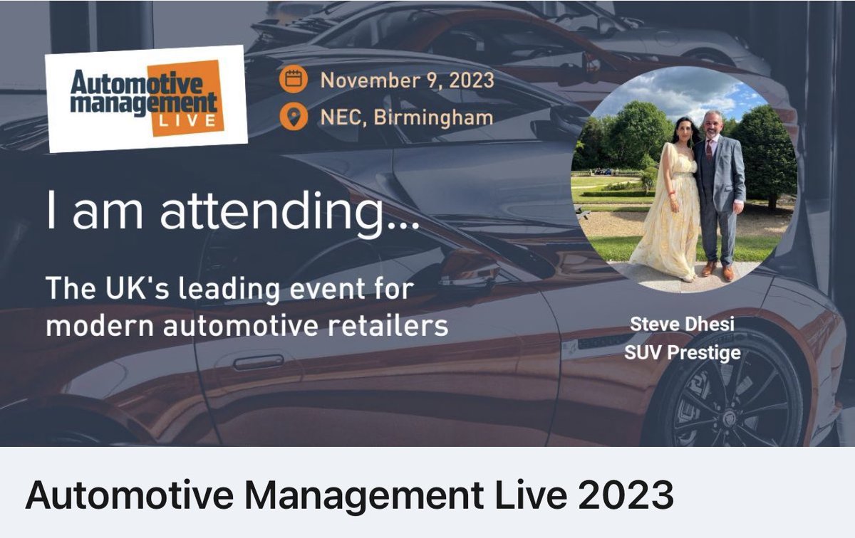 I'm excited to attend Automotive Management Live 2023 on November 9th! I'm looking forward to joining hundreds of my peers at the UK's leading event for modern automotive retailers.

Can you join me? 

Register for free to join me there: lnkd.in/eaFSbqw4

#AMLive
