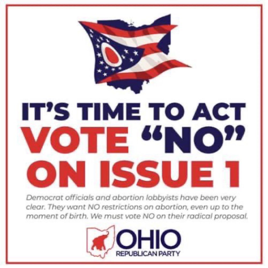 ElectMattDolan's tweet photo. Happy Election Day, Ohio! 🗳️
If you have not done so already, exercise the right that generations have bravely fought to protect. The polls are open until 7:30pm.
Your voice matters. Ohio matters. Life matters!
#VoteNoInNovember https://t.co/iRRCCMPv75