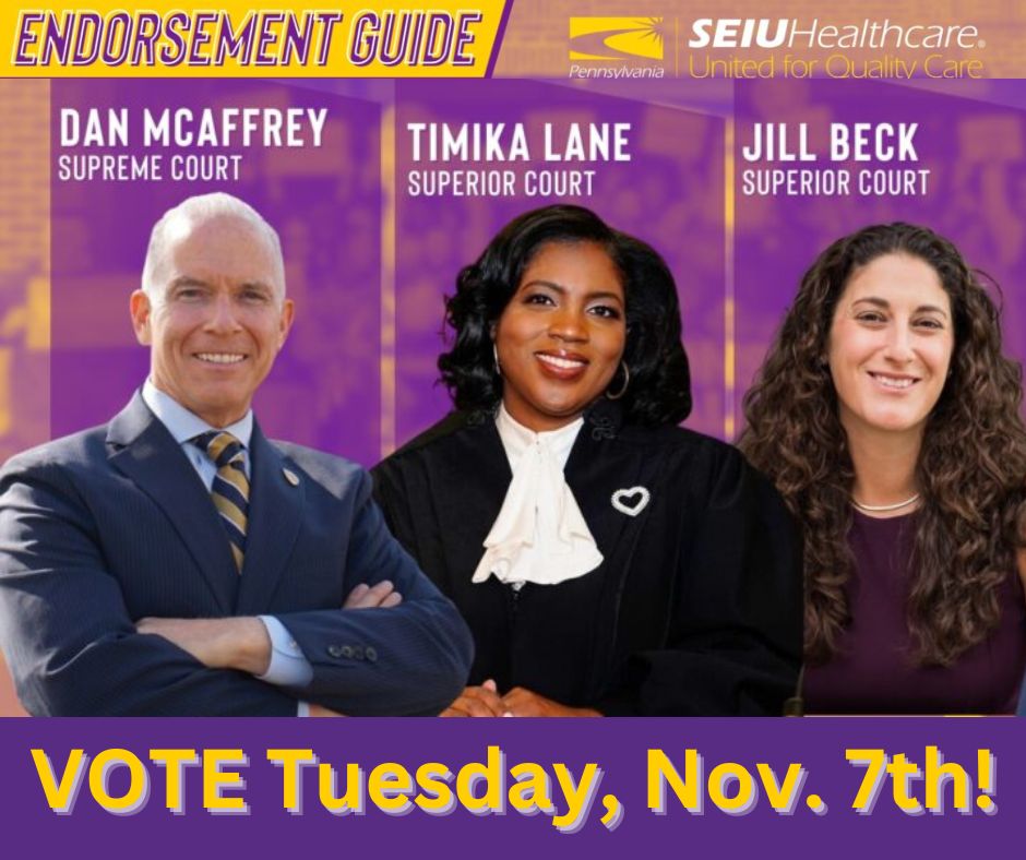 GO #VOTE! Today is #ElectionDay Tuesday, Nov. 7th! FIND YOUR POLLING PLACE: pavoterservices.pa.gov/Pages/PollingP…… Use our voting resource page to elect our endorsed champions! seiuhcpa.org/vote-election-… When we vote, we win! #union #GOTV @KendraPHL @NicForPhilly @Innamo