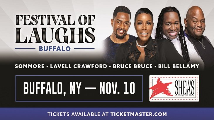 Friday, November 10th at 8pm, <a href="/SheasBFLO/">SheasPAC</a> hosts the Festival Of Laughs! Featured comics include Sommore, Lavell Crawford, Bruce Bruce, &amp; Bill Bellamy. For tickets &amp; more information, visit: bit.ly/3QvR04O