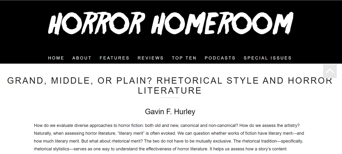 horrorhomeroom's tweet photo. Spotlighting essays in our new special issue on #horror literature: this one by @Gavin_F_Hurley on the ways horror writers employ rhetorical style, including The Haunting of Hill House, The Damnation Game, and The Exorcist https://t.co/cq3Yr4n8pV https://t.co/OyuLArT3Jg