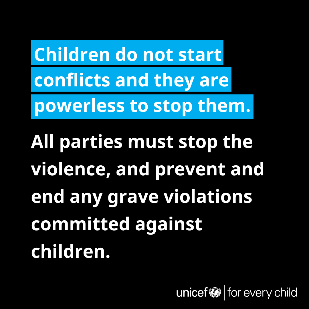 As the situation for children in the State of Palestine and Israel continues to deteriorate, UNICEF is calling for an immediate humanitarian ceasefire, immediate and safe release of all abducted children and unrestricted humanitarian access across Gaza.