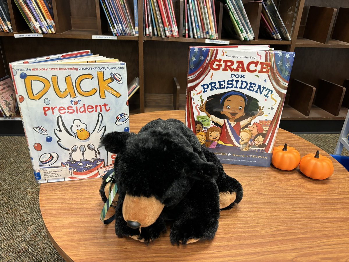 It’s Election Day! We had our own election in the library to vote for our favorite book character 🗳️ Our 2 candidates were Duck &amp; Grace ⭐️ It was a close race in every class!
