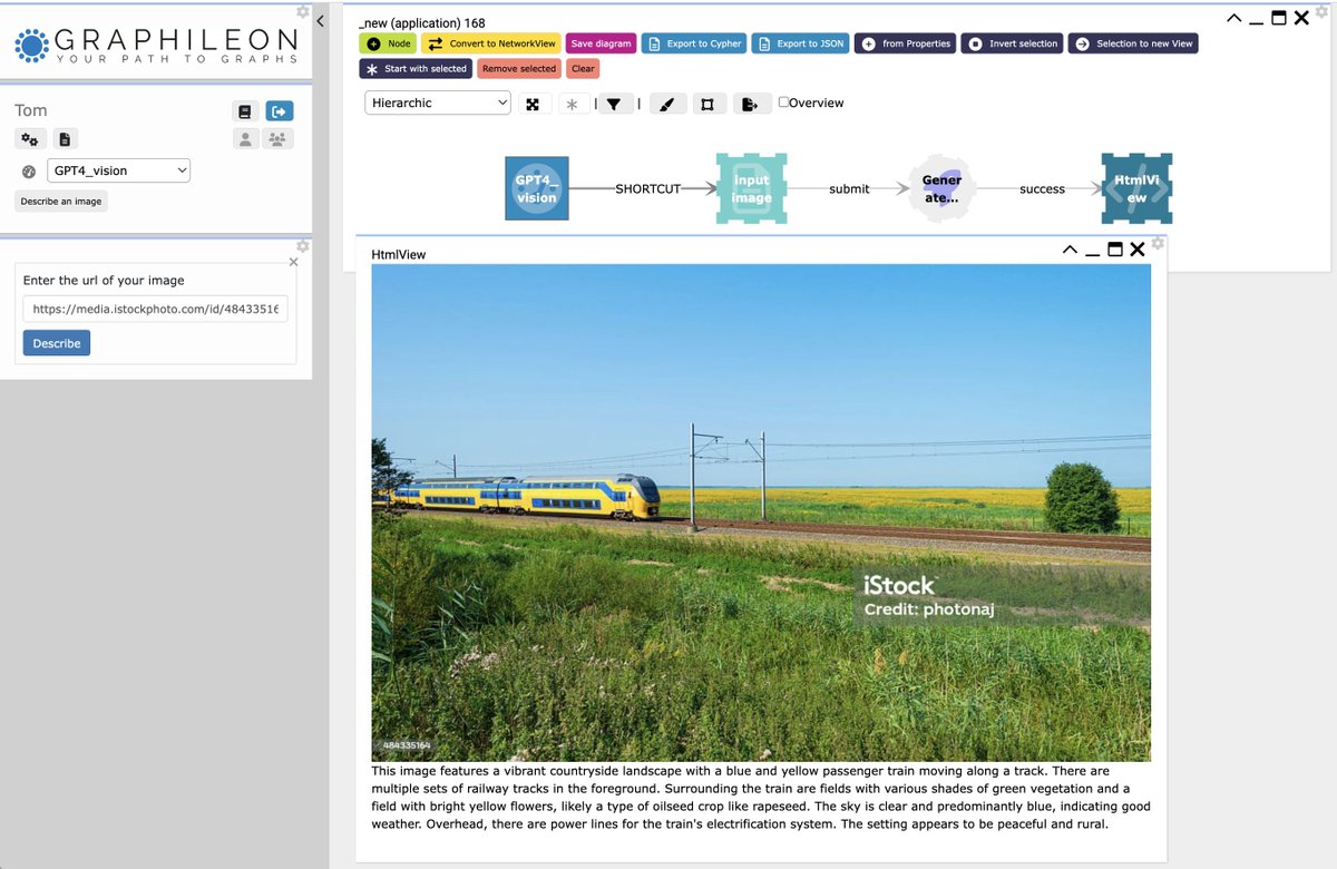 Yesterday, at their first DevDay, OpenAI announced the availability of a vision-enabled GPT4. A seamless fit for the Graphileon #lowcode platform. It takes 3 functions connected to a dashboard. The configuration is available at graphileon.com/app/uploads/Gr…