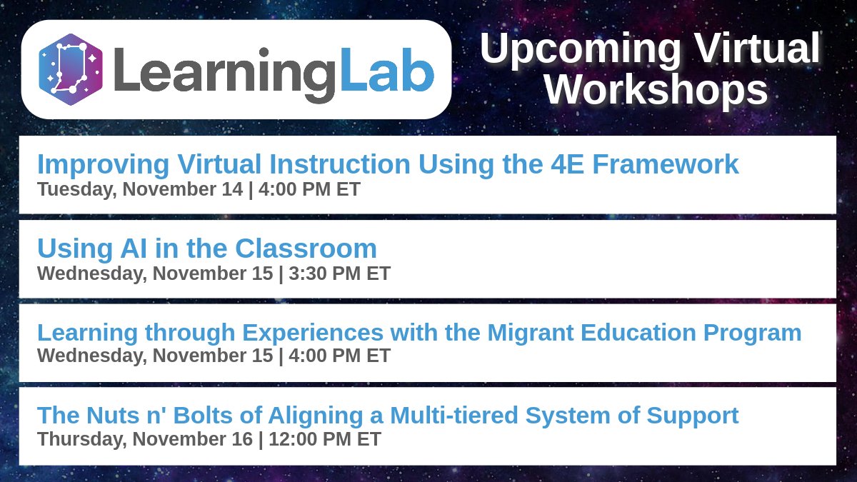 We've got a busy week of virtual learning coming up this week. Check out the lineup and reserve your spot for these (and other) Learning Lab workshops! inlearninglab.com/workshops