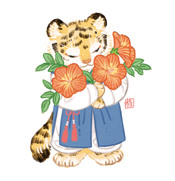 「flower tiger」 illustration images(Latest)