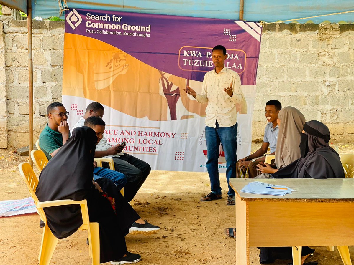 Generation Nomad Organization (@gnonomad) on Twitter photo Generation Nomad organized a successful CVE meeting in Garissa Township, focusing on peace and harmony. Key highlights included anti-radicalization strategies, collaboration, community-based solutions, and community leaders' commitment.
<a href="/SFCG_/">Search for Common Ground</a> #KWAPAMOJATUZUIEABALAA. Generation Nomad organized a successful CVE meeting in Garissa Township, focusing on peace and harmony. Key highlights included anti-radicalization strategies, collaboration, community-based solutions, and community leaders' commitment.
<a href="/SFCG_/">Search for Common Ground</a> #KWAPAMOJATUZUIEABALAA.
