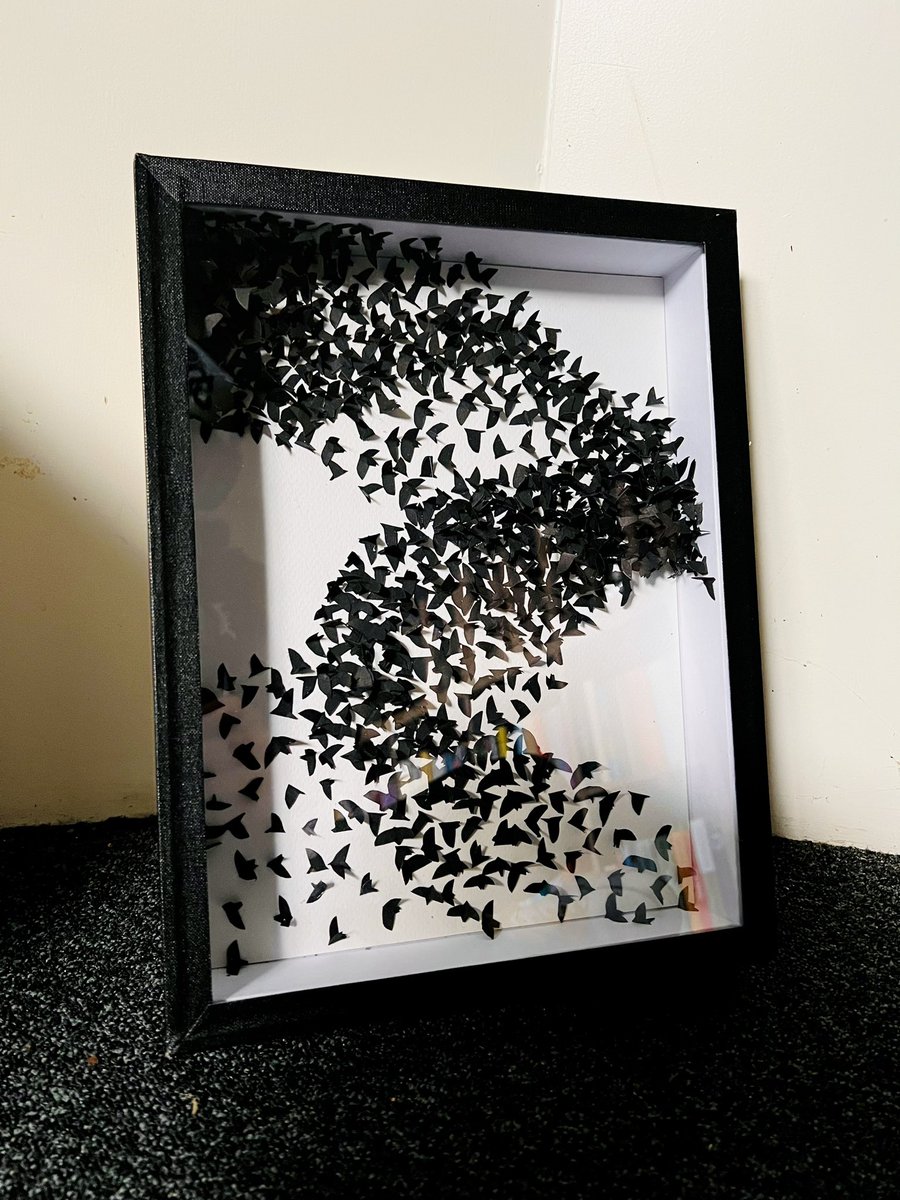 Werk gemaakt. Het is een zwerm. Uitgeknipt en opgeplakt.

Op zoek naar een uitgang
30 x 23,5 cm

Retweet is lief.