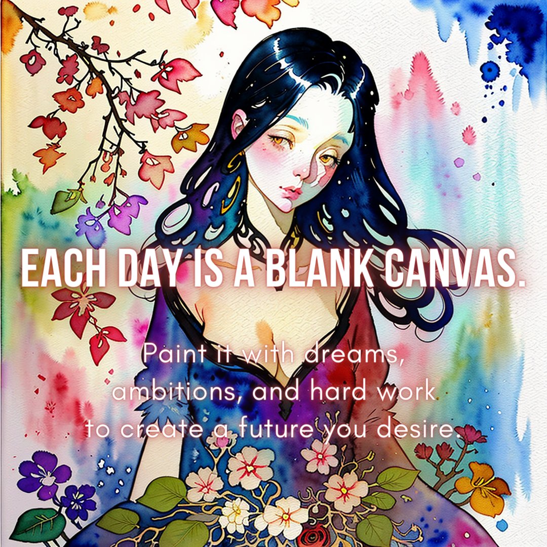 PositiveV247's tweet photo. 🌟 Each day is a blank canvas. Paint it with dreams, ambitions, and hard work to create a future you desire. 🎨

#DreamBig #FutureCreation #FutureSuccess #Empowerment #Visionary #SuccessJourney #Growth #Promise #DreamOn #ShineBright #Success #Mindset #Motivation https://t.co/Pp0wr28XBD