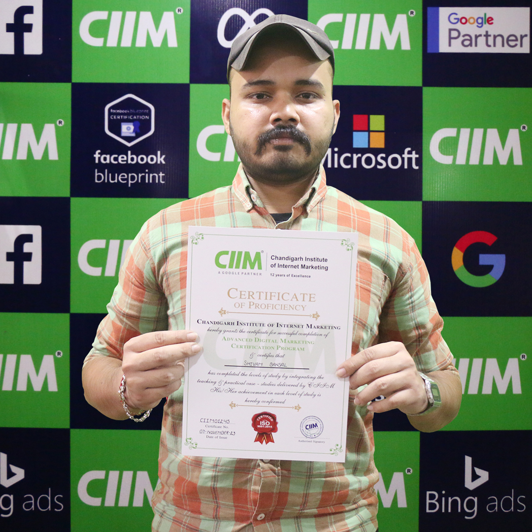 We would like to take this opportunity to congratulate Mr. Shivam Bansal on the successful completion of his Advanced Digital Marketing Training Program.

We wish you all the luck for your career ahead!.

Enrol in our upcoming batches,