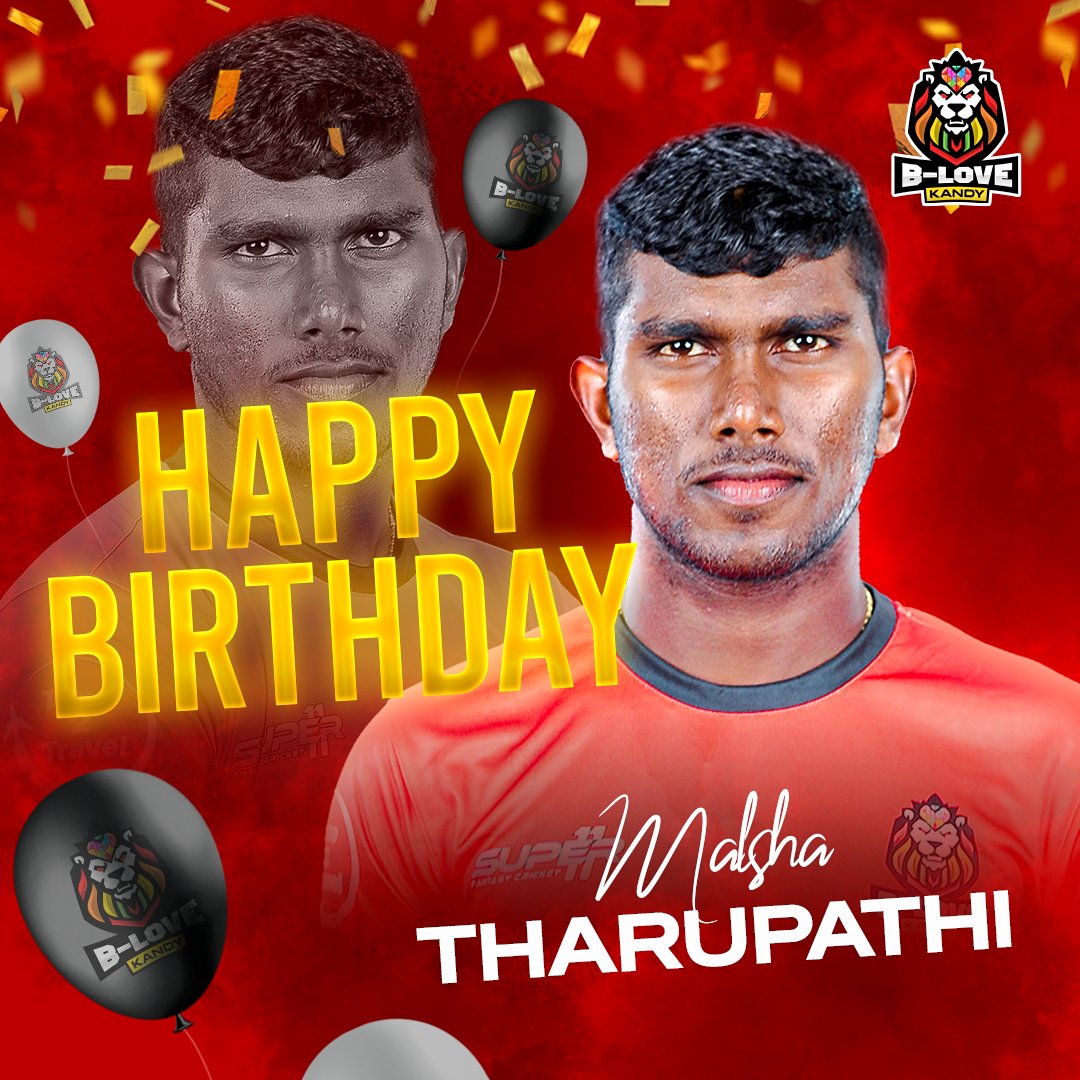 Happy Birthday to our Kandy Lion Malsha Tharupathi 🎂🦁 Wishing you a year filled with victories, both on and off the pitch! 🎁 🌟 Enjoy your special day to the fullest! 🥳 #BLoveKandy #KandyLions #ICCWorldCup #MalshaTharupathi