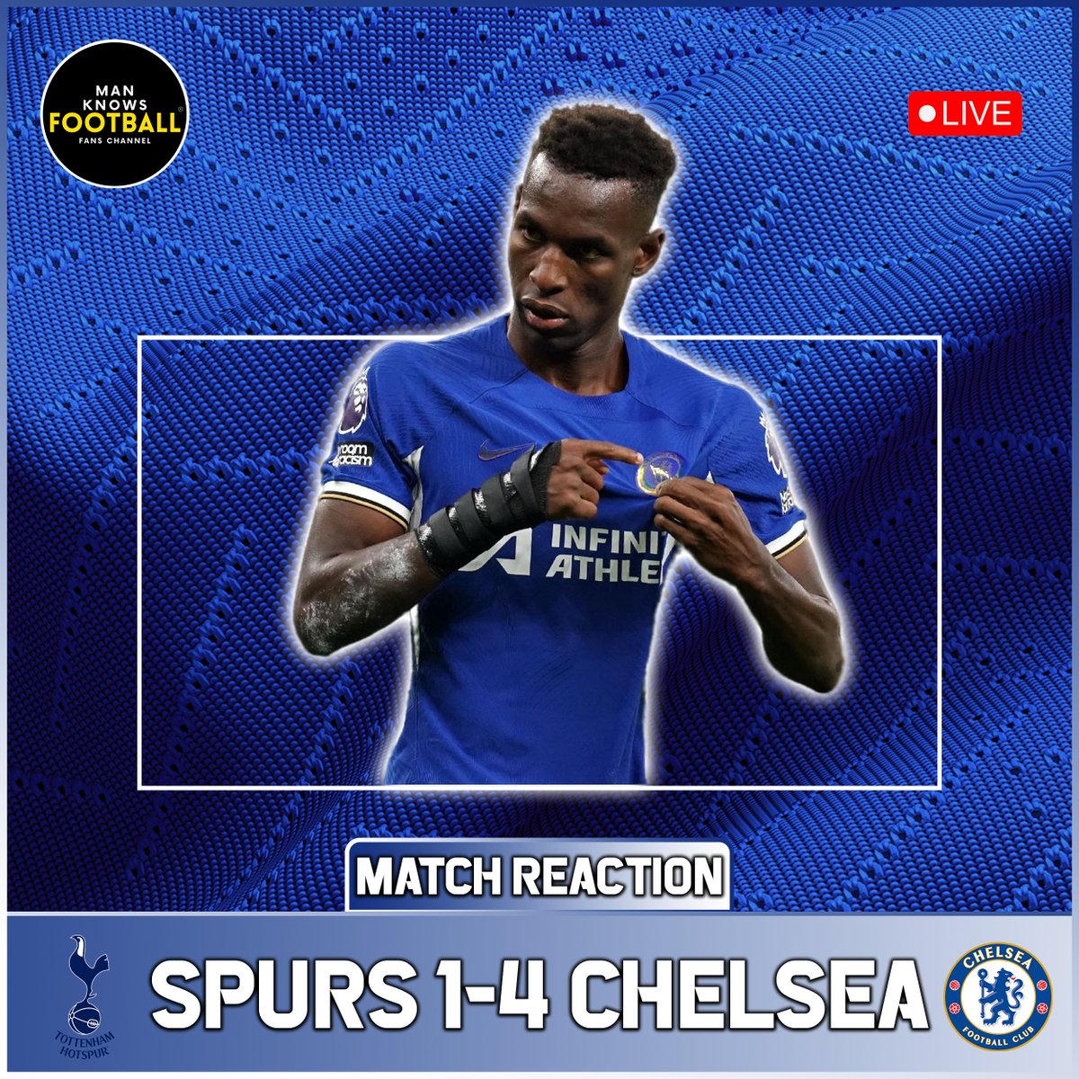 manknowfootball's tweet image. JOIN @GuniFC &amp;amp; @ytalksfootball AT 10:00AM EST/3:00PM UK TO DISCUSS YESTERDAY&apos;S DERBY WIN AT 3 POINT LANE! #ChelseaFC #SpursChelsea #SpursvChelsea #TOTCHE #CFC #THFC

SPURS 1-4 CHELSEA | JACKSON HAT TRICK VS 9 MEN SPURS | EMBARRASING WIN? ... youtube.com/live/1dJFuBe2w… via @YouTube
