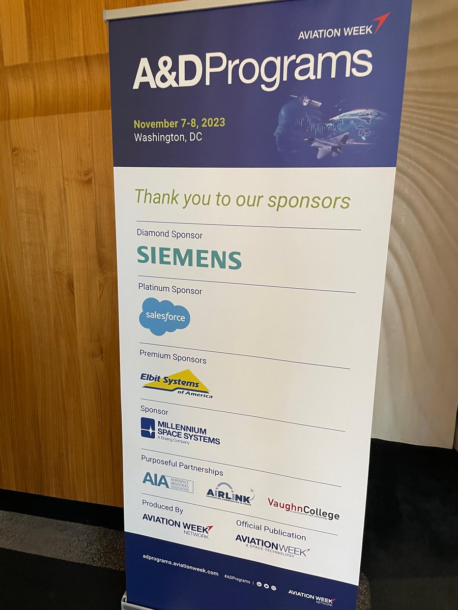 AvWeekEvents's tweet image. A&amp;amp;D Programs is underway! Thank you to our sponsors speakers and attendees. 
We look forward to two days of great content discussions and networking.

Learn more and read agenda  &amp;gt;&amp;gt; utm.io/ufTO4
#ADPrograms #AviationWeek #defense #DOD #Militaryaviation