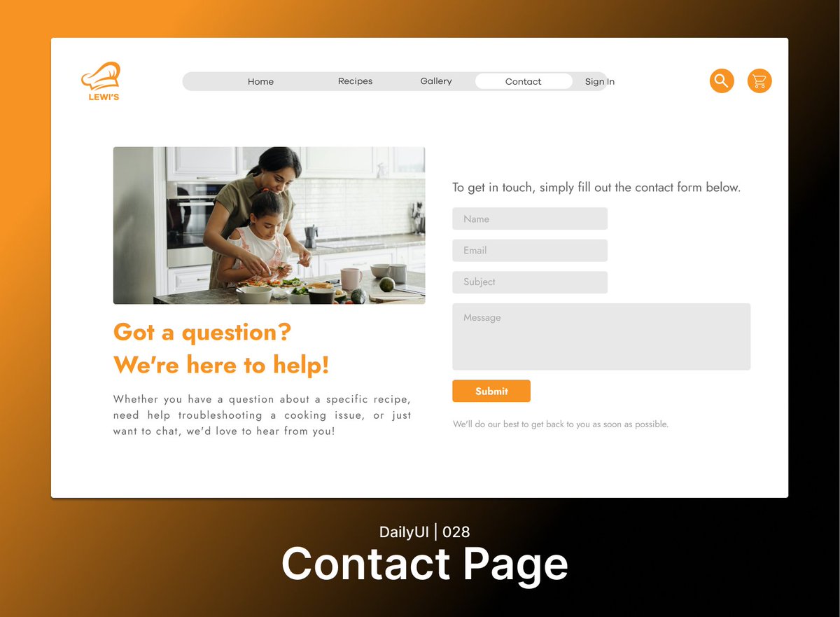 ashishasarii's tweet photo. Day 28/100 of the #DailyUI 🚀

Today, I designed a contact page for a recipe website in Figma. I wanted to create a page that was both visually appealing and easy to use, while also providing all of the necessary information for users to get in touch with the website owner. https://t.co/NLRaaPZPuX