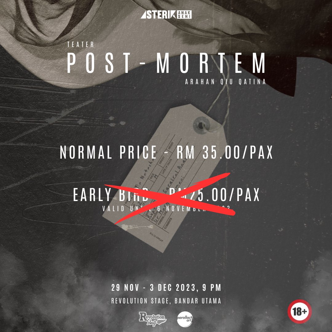 AsterikAnakSeni's tweet image. Salam,

Tak kan nak tunggu sampai nak dekat show baru beli?

Nanti habis cane? 😔

Dah lama tak berpentas ni, jom ah!

Whatsapp: wa.link/i6jcof untuk dapatkan tiket korang!