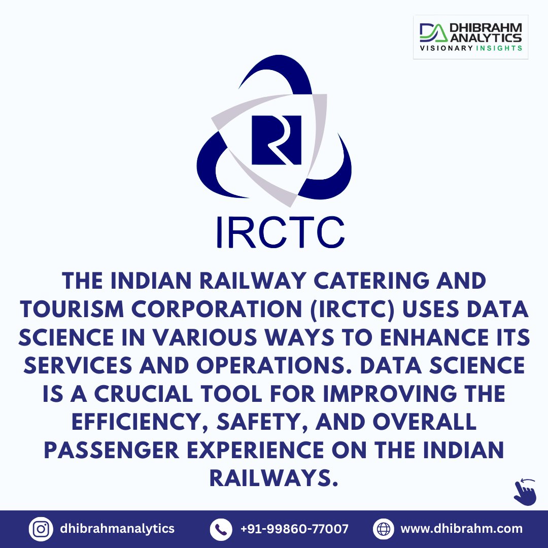 dhibrahm's tweet image. How Irctc Uses data science to predict seat availability

 #machinelearningprojects #datascienceprojects #googlecloud #dhibrahmanalytics #IRCTC