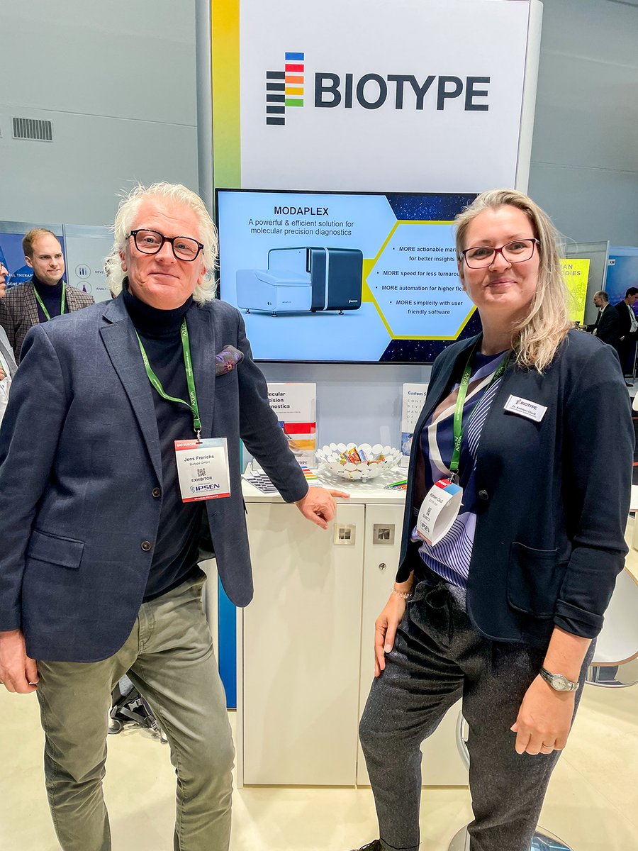 If you are attending #BIOEurope, swing by our booth 133, and have a chat with Kathleen Clauß and Jens Frerichs about the exciting opportunities for collaboration and co-development with BIOTYPE and our innovative #MODAPLEX platform.

#BIOEurope #CDMO #partnering