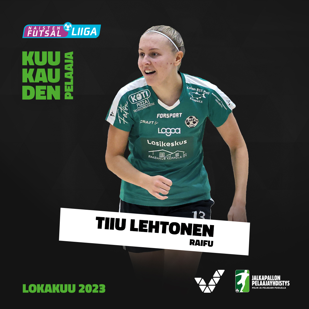 ✨ 𝗧𝗜𝗜𝗨 𝗟𝗘𝗛𝗧𝗢𝗡𝗘𝗡 ✨ RaiFu on naisten Futsal-Liigan Veikkauksen kuukauden pelaaja!

Lue Lehtosen haastattelu ➡️ jpy.fi/fi/uutiset/tii… #pelaajanääni #pelaajayhdistys