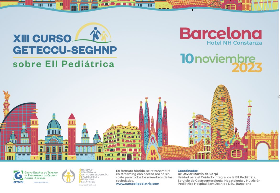 SJDEiiPed's tweet photo. Un curso sobre EII pediátrica que aúna a líderes de opinión del mundo de adultos y del pediátrico, con expertos nacionales y referentes internacionales, con más de 250 inscritos y al que puedes asistir on line en directo y en remoto cuando tú quieras. te lo vas a perder? https://t.co/Vy3GD4MC6J