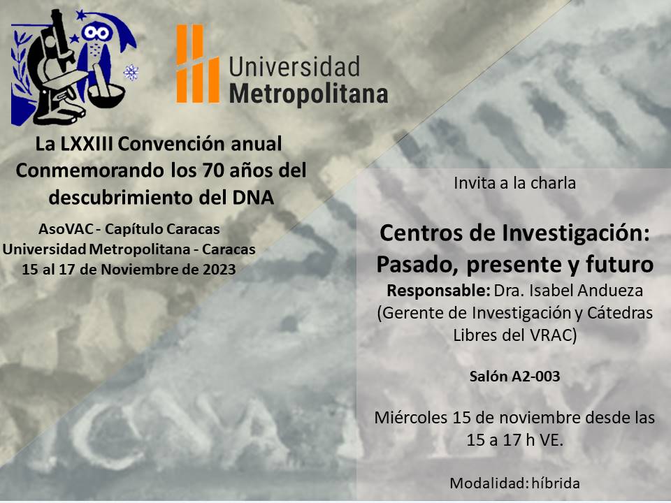 Te esperamos en nuestra LXXIII Convención Anual de la AsoVAC-Capítulo Caracas. Aquí te presentamos la información correspondiente a los eventos.
asovac.org/convencion-2023