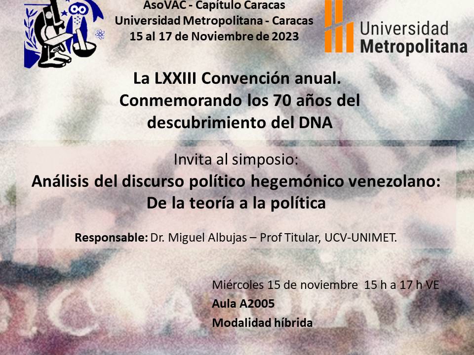 Te esperamos en nuestra LXXIII Convención Anual de la AsoVAC-Capítulo Caracas. Aquí te presentamos la información correspondiente a los eventos.
asovac.org/convencion-2023