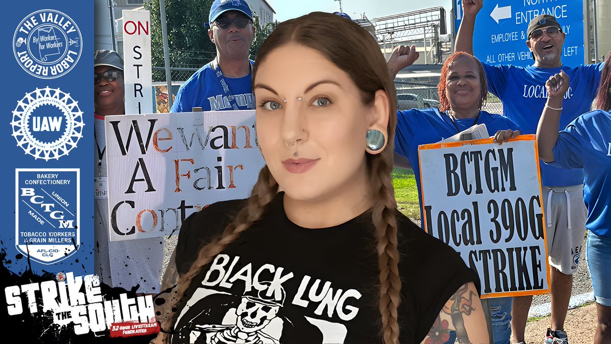Our fundraising stream this weekend will have amazing guests helping us raise money for striking Southern workers, including author and labor journalist <a href="/GrimKim/">Kim Kelly</a>.

DONT MISS IT

TUNE IN BEGINNING FRIDAY @ 930am ct:
youtube.com/live/7h3Lei_kA…

DONATE @ TVLR.FM/StrikeFundrais…