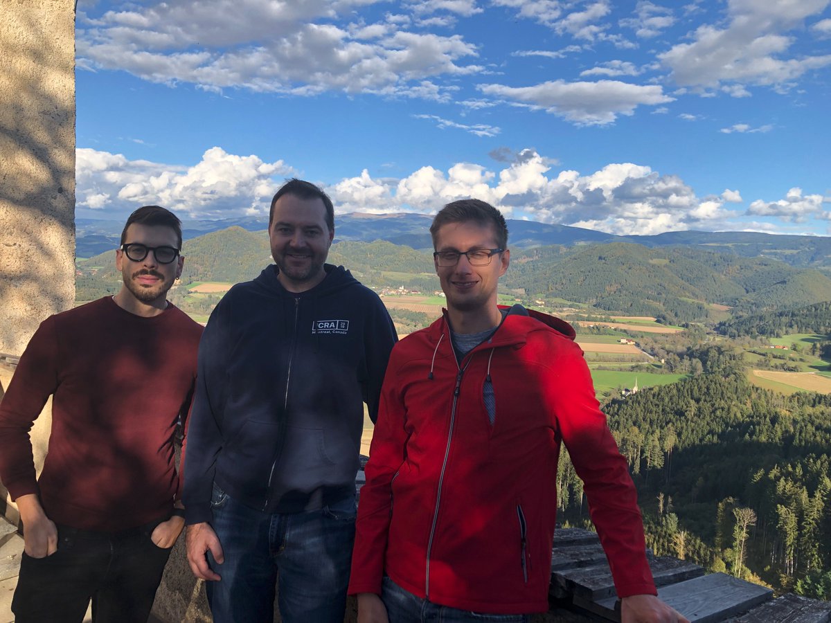 Prof. Forbes had a great trip to the University of Klagenfurt earlier this month! First, Prof. Forbes had the pleasure of evaluating the thesis of Roland Jung (right) as part of the defense committee. Roland successfully defended his PhD thesis. Congratulations!