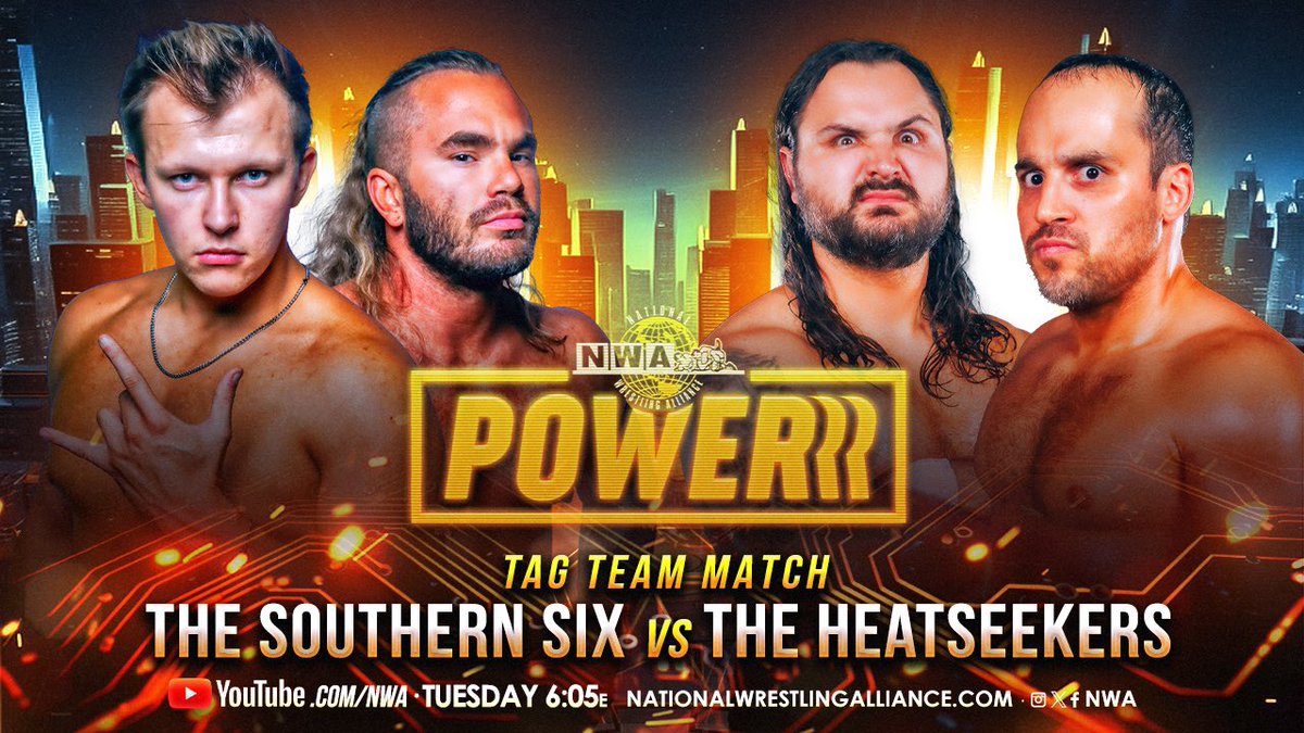 sigmonwrestling's tweet image. Locking horns with the Southern Six on @nwa Powerrr TONIGHT!
#Heatseekers 🔥