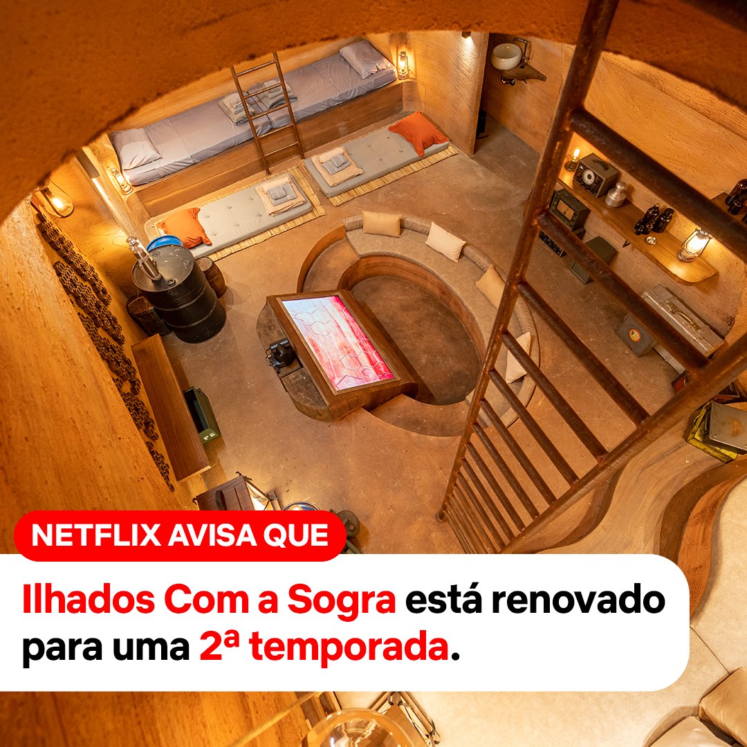 NetflixBrasil's tweet photo. Quem quer ir com a sogra pra uma ilha deserta e lavar roupa suja na frente de todo mundo? 

A segunda temporada de Ilhados com a Sogra está confirmada. https://t.co/C969XXO1Ay