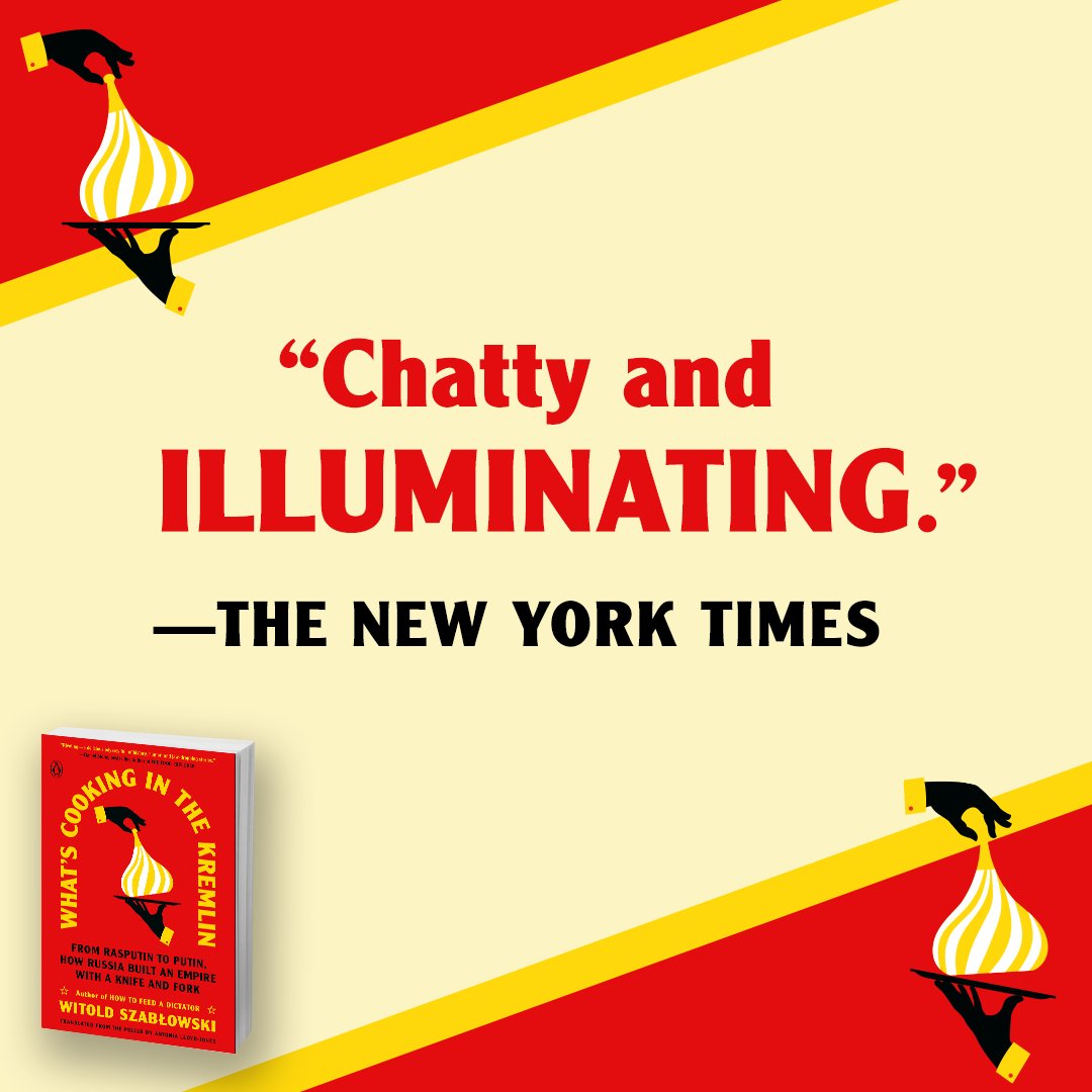 PenguinBooks's tweet photo. WHAT’S COOKING IN THE KREMLIN by award-winning journalist Witold Szabłowski is on sale TODAY! "Chatty and illuminating" (@nytimes), Szabłowski explores how Russia uses food as an instrument of war and feeds its people on propaganda. 

Start reading 👉 https://t.co/WWzRsOGVOO https://t.co/6HvfPvOBYi