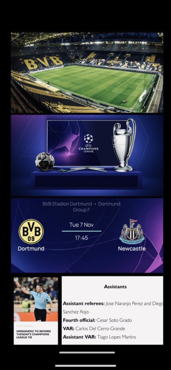 footiepassion's tweet photo. 🌌⚽️ 🗞️ @ChampionsLeague Preview – @NUFC At @BVB  — Magpies Can Kick It Like Kane &amp; Triumph In Germany

https://t.co/8DYb4tMc9z

New #NUFC #BORNEW📰via @Medium by @UltraStarTime✍️

🏆 @UEFA CL Group F MatchWeek 4
🏟️Signal Iduna Park🇩🇪⏱️5.45pm🇬🇧KO
Ref: A. Hernandez 🇪🇸VAR: Grande🚩 https://t.co/StCX8HWmpZ