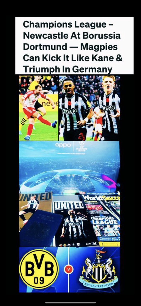 footiepassion's tweet photo. 🌌⚽️ 🗞️ @ChampionsLeague Preview – @NUFC At @BVB  — Magpies Can Kick It Like Kane &amp; Triumph In Germany

https://t.co/8DYb4tMc9z

New #NUFC #BORNEW📰via @Medium by @UltraStarTime✍️

🏆 @UEFA CL Group F MatchWeek 4
🏟️Signal Iduna Park🇩🇪⏱️5.45pm🇬🇧KO
Ref: A. Hernandez 🇪🇸VAR: Grande🚩 https://t.co/StCX8HWmpZ