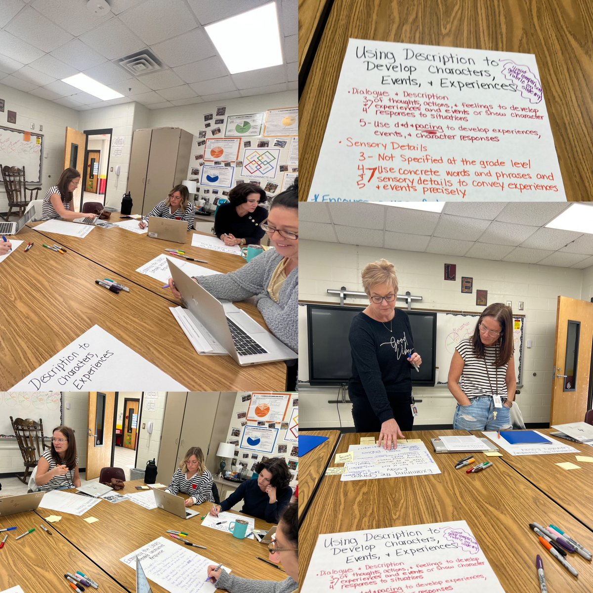 GrummerAshlyn's tweet photo. Loved starting out the day with our rockstar fifth grade ELA teachers diving into evaluating and improving student writing! ✍️ @LibertyES1 @CherokeeSchools #ccsdILS https://t.co/ObTIUf931E