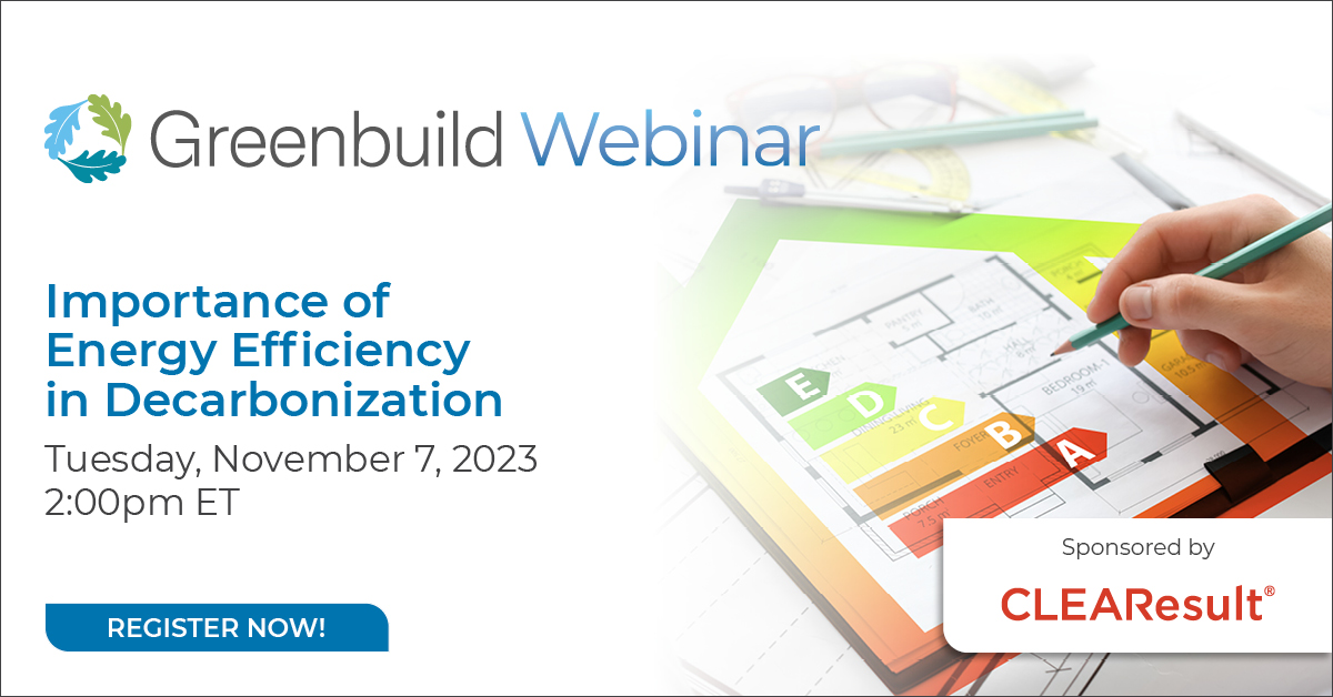 Greenbuild (@greenbuild) on Twitter photo 🌟 Today's the day! 🌟 Join us for a pivotal webinar on "Importance of Energy Efficiency in Decarbonization," sponsored by <a href="/CLEAResult/">CLEAResult</a>. Discover how it's key to achieving US GHG reduction goals for 2050, driving economic savings.
Register here: spr.ly/6018uSKLu 🌟 Today's the day! 🌟 Join us for a pivotal webinar on "Importance of Energy Efficiency in Decarbonization," sponsored by <a href="/CLEAResult/">CLEAResult</a>. Discover how it's key to achieving US GHG reduction goals for 2050, driving economic savings.
Register here: spr.ly/6018uSKLu