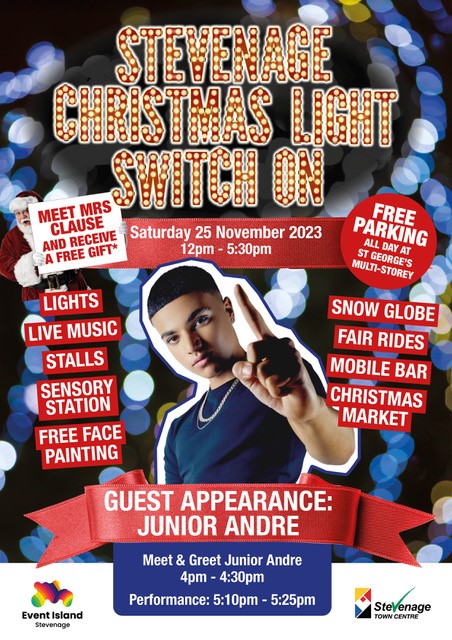 lovestevenagetc's tweet photo. Who's ready to meet #JuniorAndre ?
Junior will be doing a Meet & Greet this Saturday (25 Nov) at 4pm. Queue will be by the steps of the joyride in the Town Square, Stevenage Town Centre. Get there early to avoid disappointment. Junior will be meeting guests for 30 minutes only. https://t.co/bmFAJl0jyu