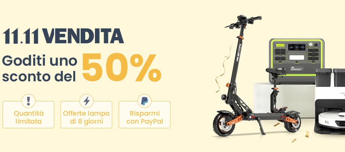 CeotechI's tweet photo. Geekmall, grandi occasioni con sconti fino al 50%
#Aspirapolvere #BiciElettrica #Fossibot #FOSSiBOTF2400 #Geekmall #KTC #KukirinG2Max #Lavapavimenti #Monitor #MonitorDaGioco #MonopattinoElettrico #Notizie #Offerte #Promozioni #Sconti #SinglesDay #Tech
https://t.co/vcToKMDx1A https://t.co/BR8adopB0t