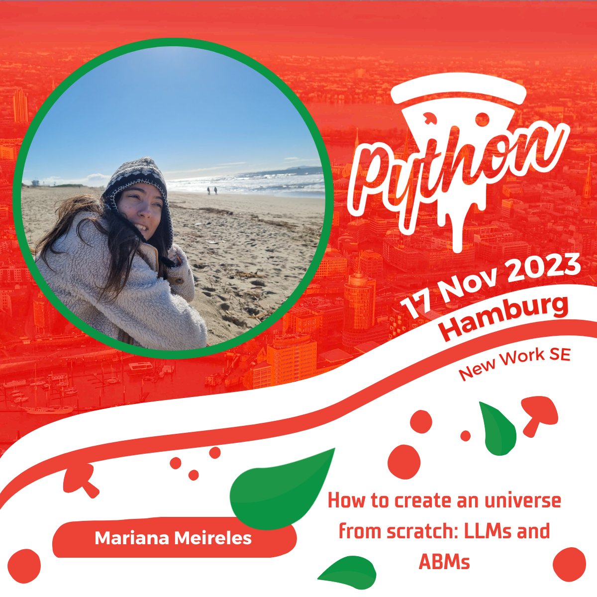 pythonpizzaconf's tweet image. Ever wondered how to generate a universe? ๐
Join @mari_meir for her talk on large language models and agent-based modeling.  Have fun creating a universe in which agents interact with each other and reflecting on their day and accomplishments. 
#PythonPizzaHH2023 #GenerativeAI