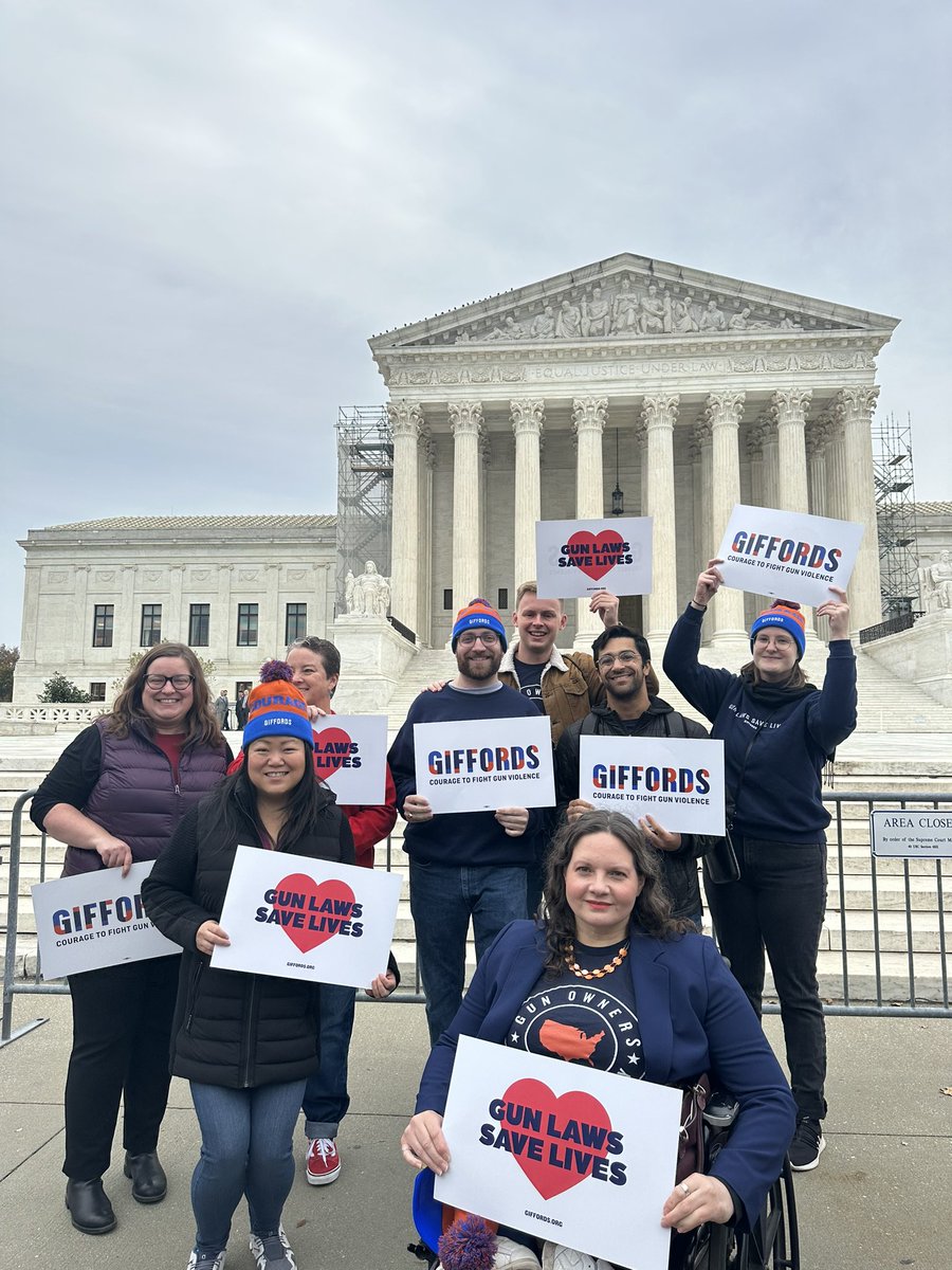 TODAY: The Supreme Court hears arguments in US v. Rahimi — a case that could give domestic abusers access to guns. We’re rallying outside the Court to send the message that the 2nd Amendment is not unlimited. The Court should put survivors over abusers. #ProtectSurvivors